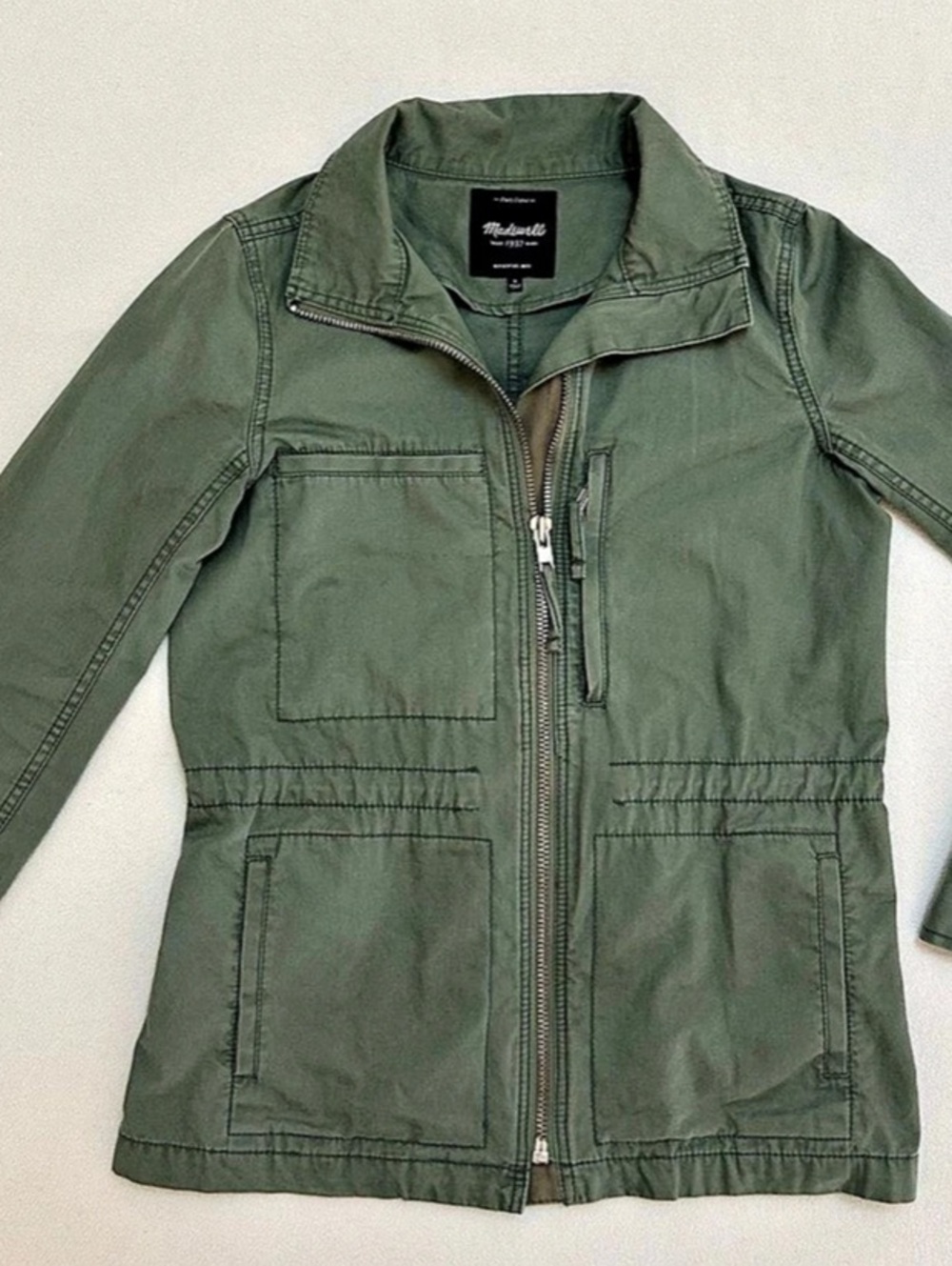 Madewell Utility Jacket Cotton in Green Size Small Like New